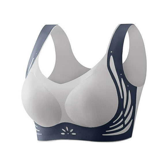 Gibobby Bras for Women No Underwire Comfort T Shirt Bra Soft Seamless Bralette Full Coverage V Neck Bra Everyday Bras[Light Blue,M]