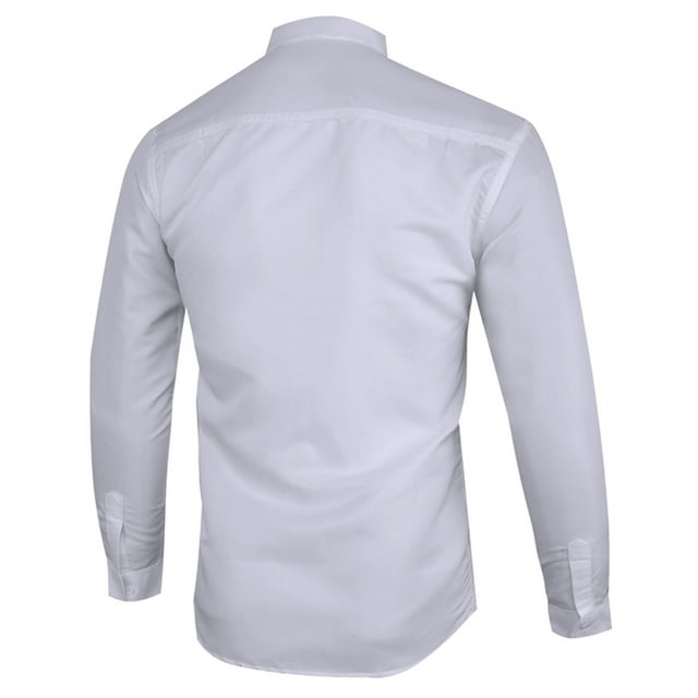 Leutsin Men's New Style Pure Long Sleeve Shirt Comfortable Blouse