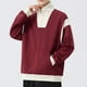 thumbnail image 5 of pstuiky camisetas de manga larga para hombre, Camisa informal de manga larga con cuello alto y bolsillos con cremallera y bloques de color para hombre Tops de hombre l, 5 of 7