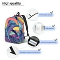 thumbnail image 4 of Yiaed Hip-Hop DJ Dolphin Print Backpack, Premium Laptop Backpack, Travel Backpack for Women, Lightweight Backpacks, Comfortable Back Pack-Medium, 4 of 7