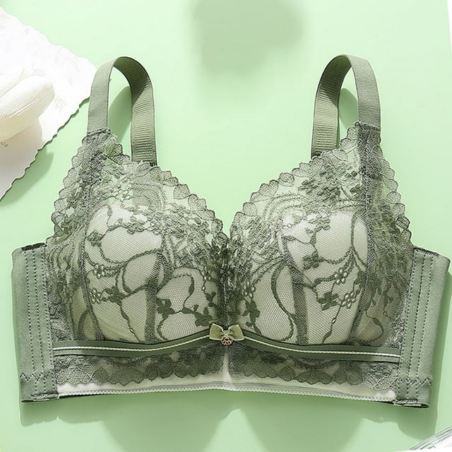 DecSea Ladies Lace Underwear Push Up Small Chest Soft Medium Thickness No Steel Ring Adjustable Bra
