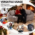 thumbnail image 7 of Lovableguy Floral-shaped Bean Bag Couch for Adults,Soft Faux Fur Loveseat Boneless Floor Sofa with 3 Pillow for Small Space,Bedroom,Apartment,Gray, 7 of 7