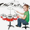 Feledorashia Kids Drum Set Toys – 5 Drums, Cymbal, 2 Drumsticks, Stool ...