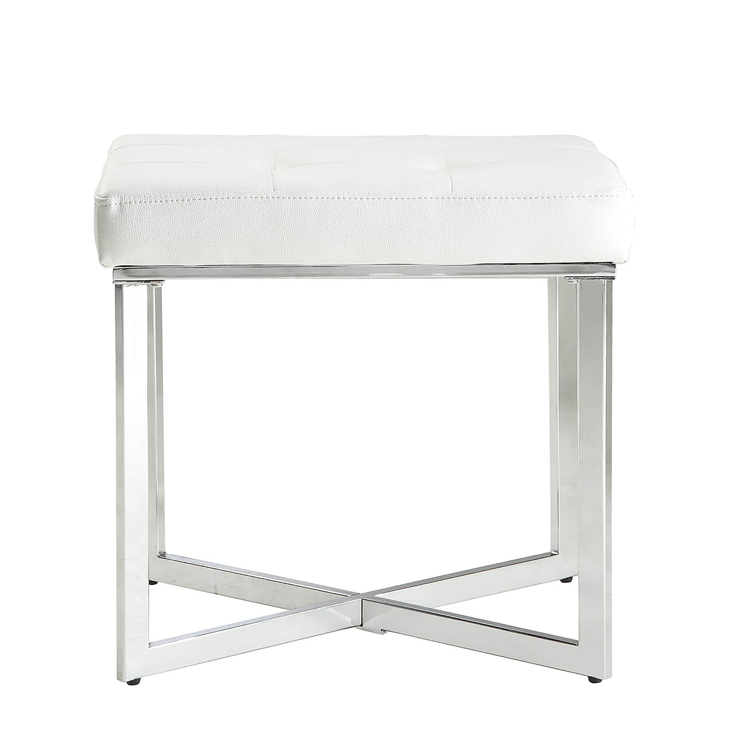 Seat Vanity Bench With Chrome Sled Base, Vanity Stools Or Benches