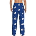 thumbnail image 3 of Uemuo Moon Lamb Pattern Men's Wide Leg Palazzo Lounge Pants with Pockets Light Weight Loose Comfy Casual Pajama Pants-Small, 3 of 9