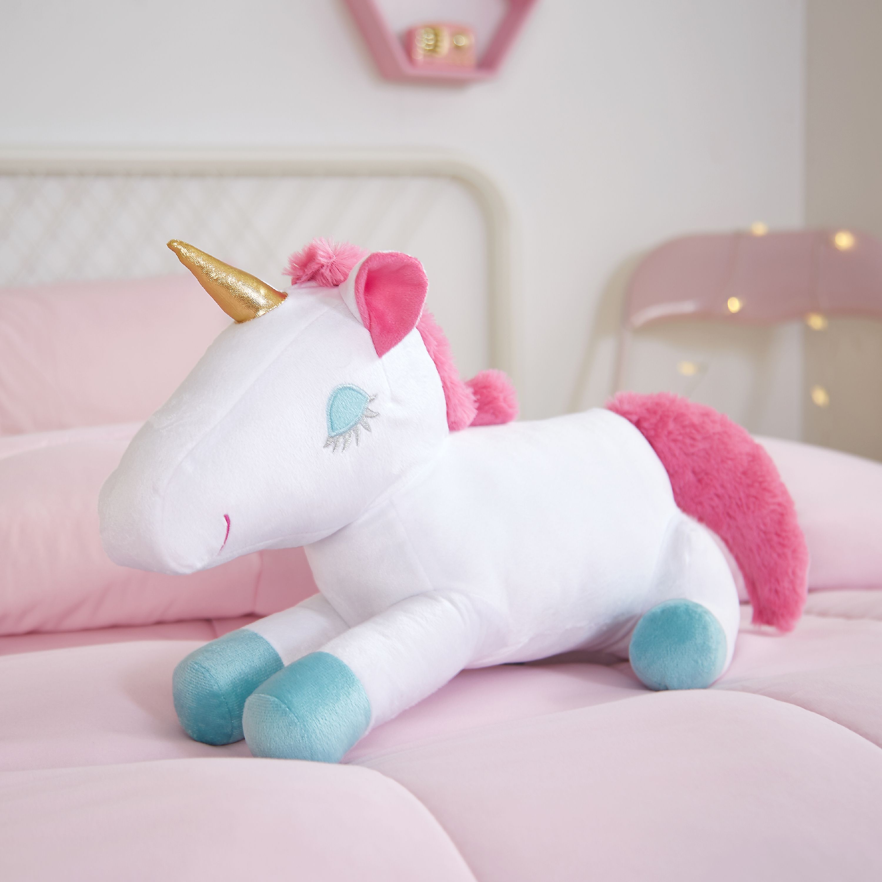 mainstays rainbow unicorn bedding