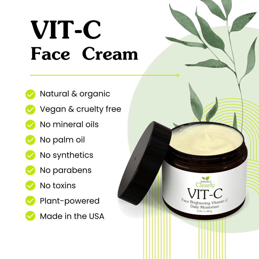 Isabella's Clearly VIT-C, Age Defying Vitamin C Moisturizer for Face & Neck | Natural & Organic Hydrating, Skin Brightening Cream for Men & Women for Radiance & Firmness | Made in USA