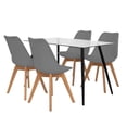 thumbnail image 1 of Set de Comedor Mesa Transparente con vidrio + 4 Sillas Tulip gris, 1 of 7