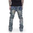 thumbnail image 3 of Gupgi Men's Slim Fit Ripped Jeans Distressed Patchwork Stacked Straight Leg Stretch Denim Pants with Pockets, 3 of 9