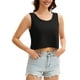 thumbnail image 4 of ATHLECHIC Verano Top Corto Suelto de Algodón Sin Mangas para Mujeres, Camisetas Casual Crop L Negro, 4 of 5