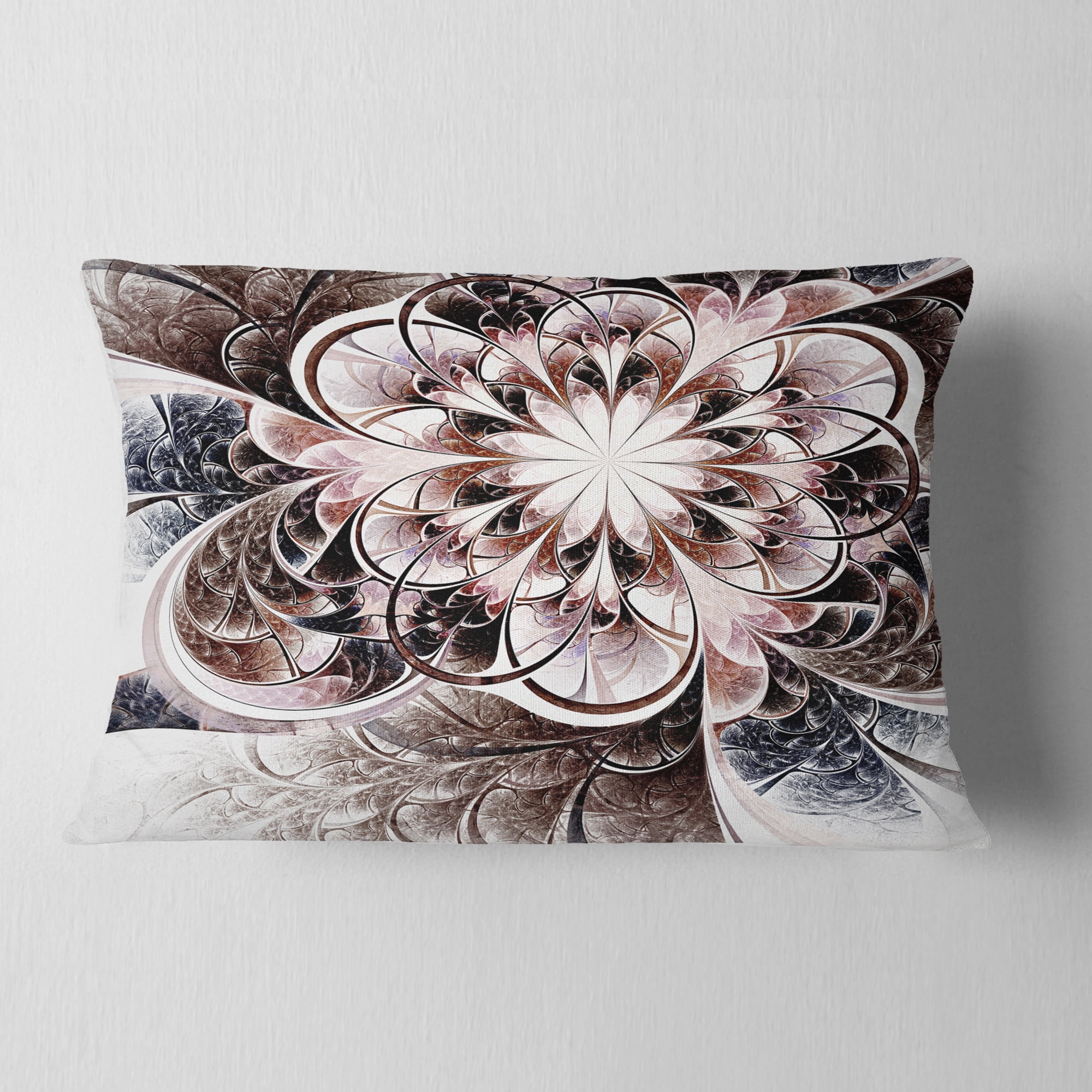 Designart 12" x 20" Blue Polyester Throw Pillow