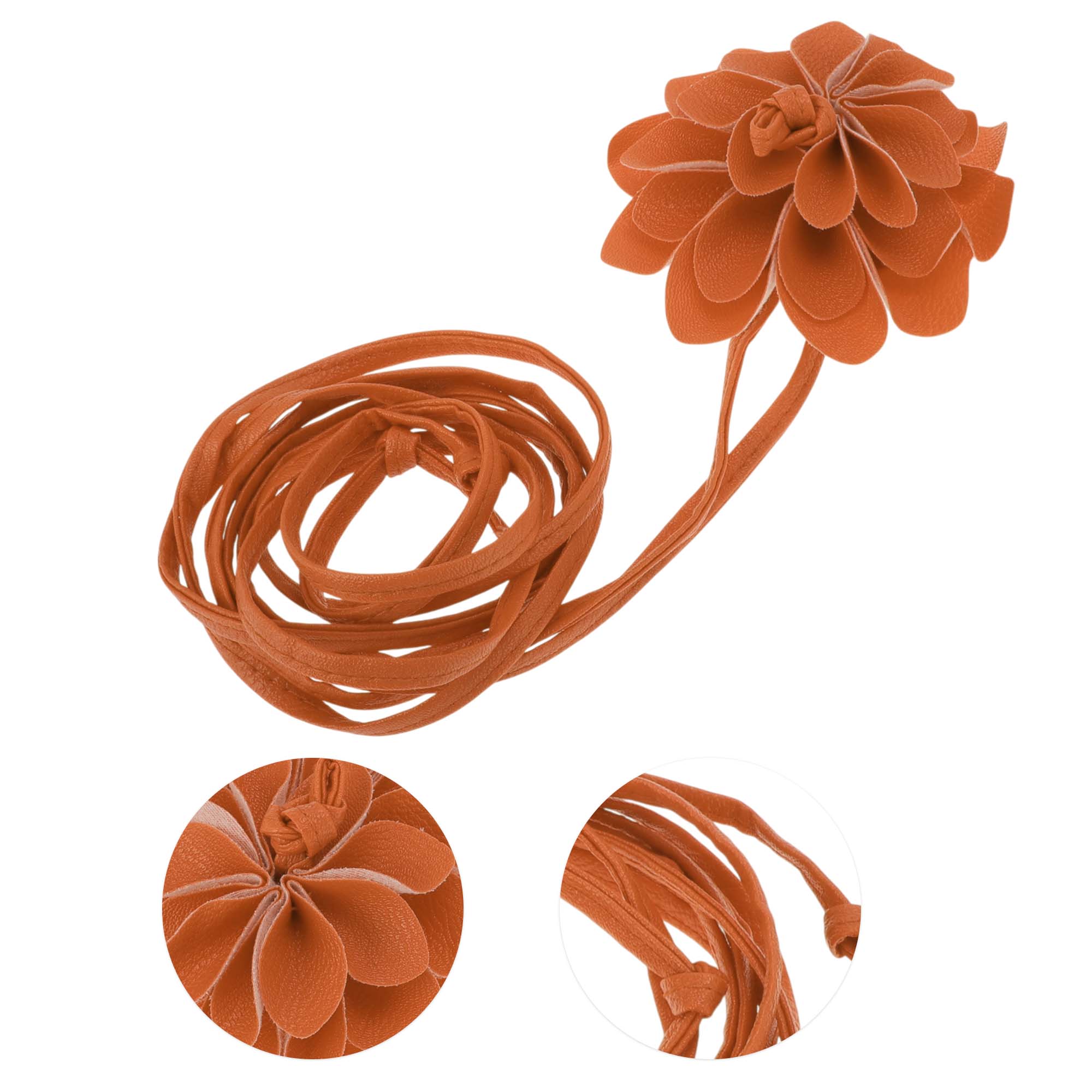 Unique Bargains Versatile Long Adjustable Waist Belt for Women Orange