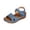 Blue, variant on Homesteed Women's Roman Sandals Casual Summer Open Toe Wedge Platform Shoes Elastic Buckle Hollow Out Comfortable Walking Outdoor Sandals White