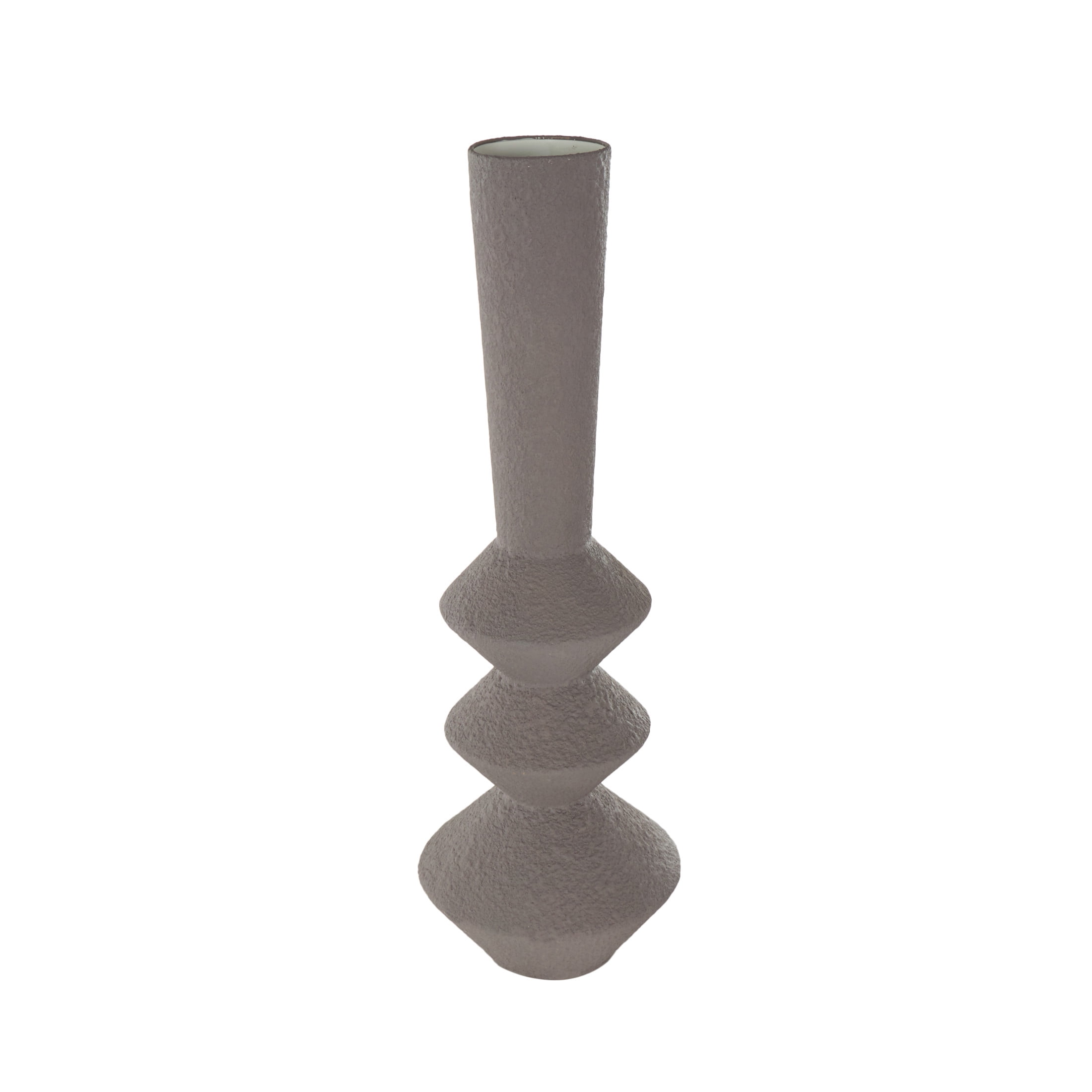 DecMode 30" Art Deco Fluted Dark Gray Metal Vase