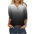 thumbnail image 2 of Women's Plus Size Blouse Casual 3/4 Sleeve Button T-Shirt Neck Print Top, 2 of 5