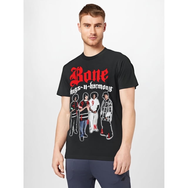 Camiseta para hombre con estampado gráfico de Bone Thugs N Harmony, 100 % algodón puro para un uso informal y cómodo, con diseños llamativos y mangas cortas de alta calidad.