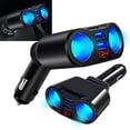 thumbnail image 4 of USB C Car Charger Cigarette Lighter Splitter Adapter Digital Dual USB Charger 2-Way Car Cigarette Lighter Socket Adapter Rotation Car Smart Charging Solid Adapter, 4 of 8