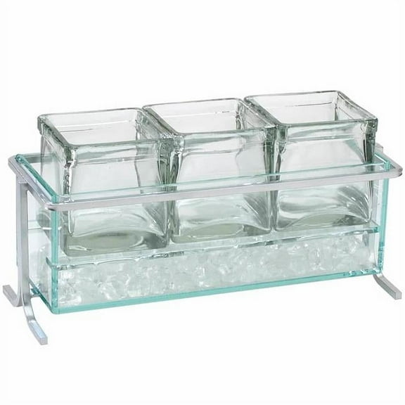 Cal Mil 1806-5-39 Iron Short Silver Iced Jar Display - 13.5 x 5.5 x 7 in.