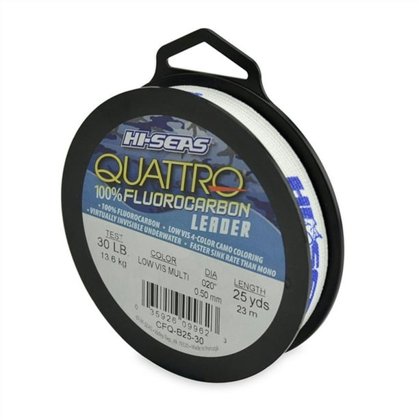 American Fishing Wire HiSeas Quatrro Fluorocarbon Leader, Camo, 25 yds