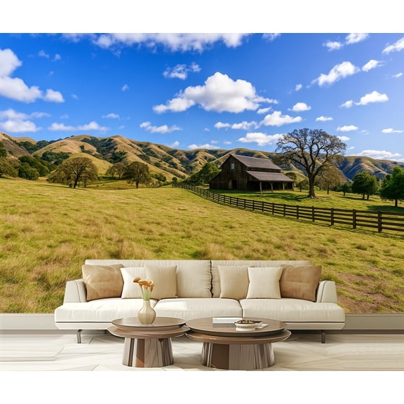 Peel and Stick Wallpaper Waterproof old farmhouse sunol regional wilderness sunny winter days Wall Mural Decor Self Adhesive and Removable 69in x 98in