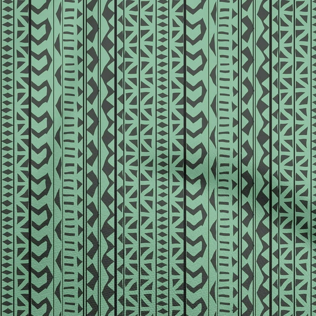 oneOone Cotton Jersey Green Fabric Asian Block Craft Projects Decor Fabric Printed By The Yard 58 Inch Wide