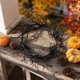 thumbnail image 5 of WWC Halloween Wreath, 16 inch Handmade Black Bare Branch Wreath, Gothic Halloween Decor Twig Wreath for Halloween Party Front Door Porch and Fireplace, 5 of 6