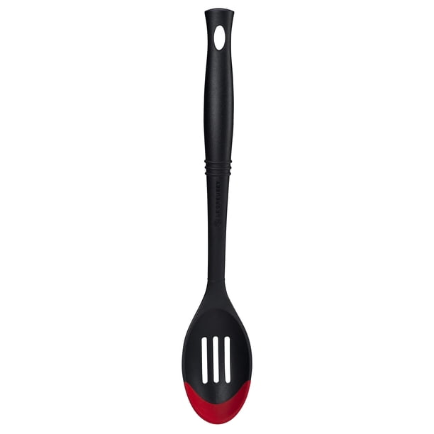 Cuchara ranurada Le Creuset Revolution, bimaterial, 34 cm, color cereza