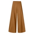 thumbnail image 4 of IDALL Wide Leg Pants Woman Dress Pants Women Womens Wide Leg High Waist Casual Pants Comfy Pockets Relaxed Trousers Lounge Pants Women Women'S Pants Brown 4XL, 4 of 5