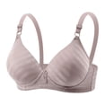 thumbnail image 2 of Yijfswar Womens Bras V Neck Wireless Striped Push Up Bra Soft Cup Comfortable Everyday Bras with Adjustable Strap, 2 of 7