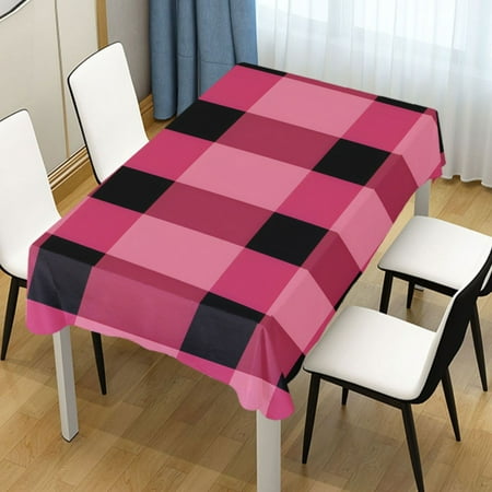 

ALAZA Checkered Pink Grid Print Rectangle Tablecloth Tablecover Dinning Table Cloth 54 x72
