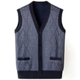 thumbnail image 1 of Chaqueta de Punto de Cuello en V de los Hombres, Abrigo Cálido con Ligero Estiramiento para el Otoño Y el Uso Casual Diario, Blusa en Capas de Moda, 1 of 7