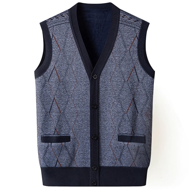 Chaqueta de Punto de Cuello en V de los Hombres, Abrigo Cálido con Ligero Estiramiento para el Otoño Y el Uso Casual Diario, Blusa en Capas de Moda