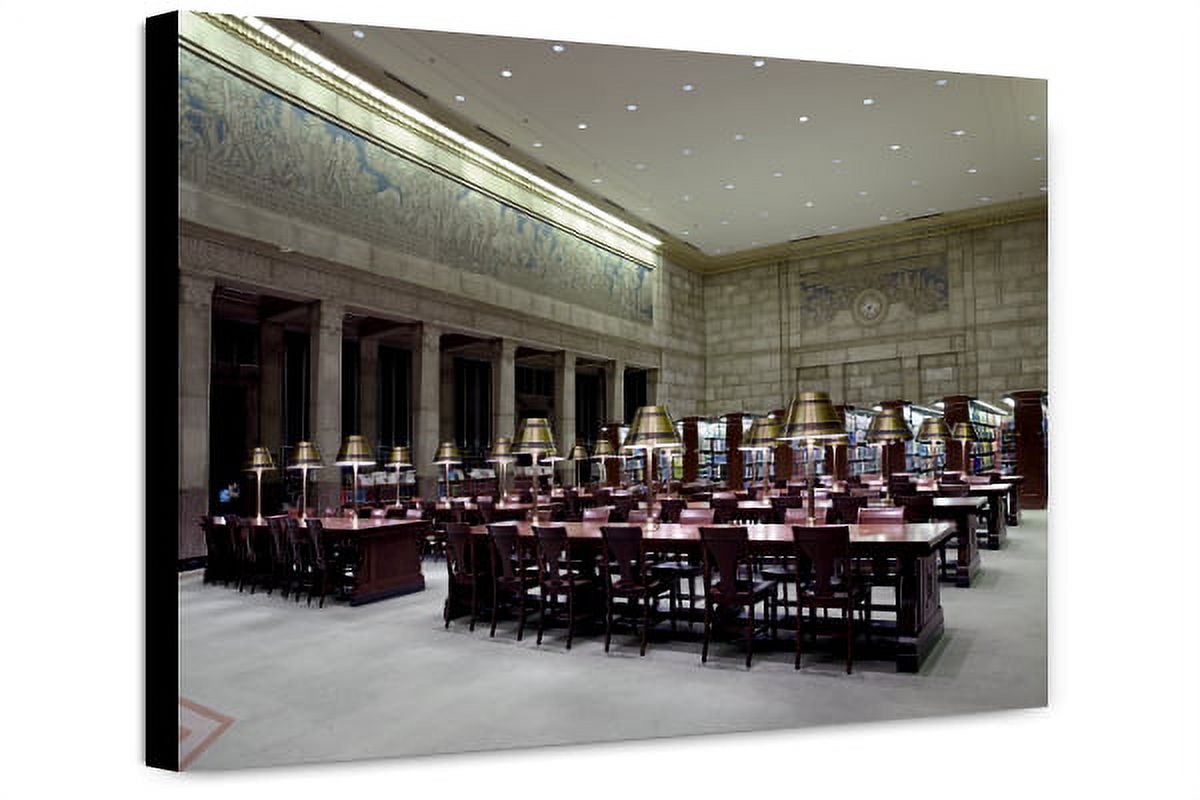 Canvas Print: South Reading Room, With Murals By Ezra Winter. Library ...