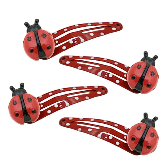 4PCS Ladybirds Hair Clip for Adult Kids Funny Barrettes Duckbill Hair Clip Aesthetic Hair Pin Set Spring Simple Side Clip