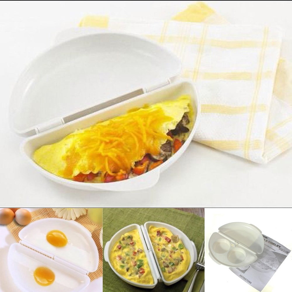 Ovens Two Egg Microwave Omelet Pan Home Omelette Pan Maker Egg Poachers 