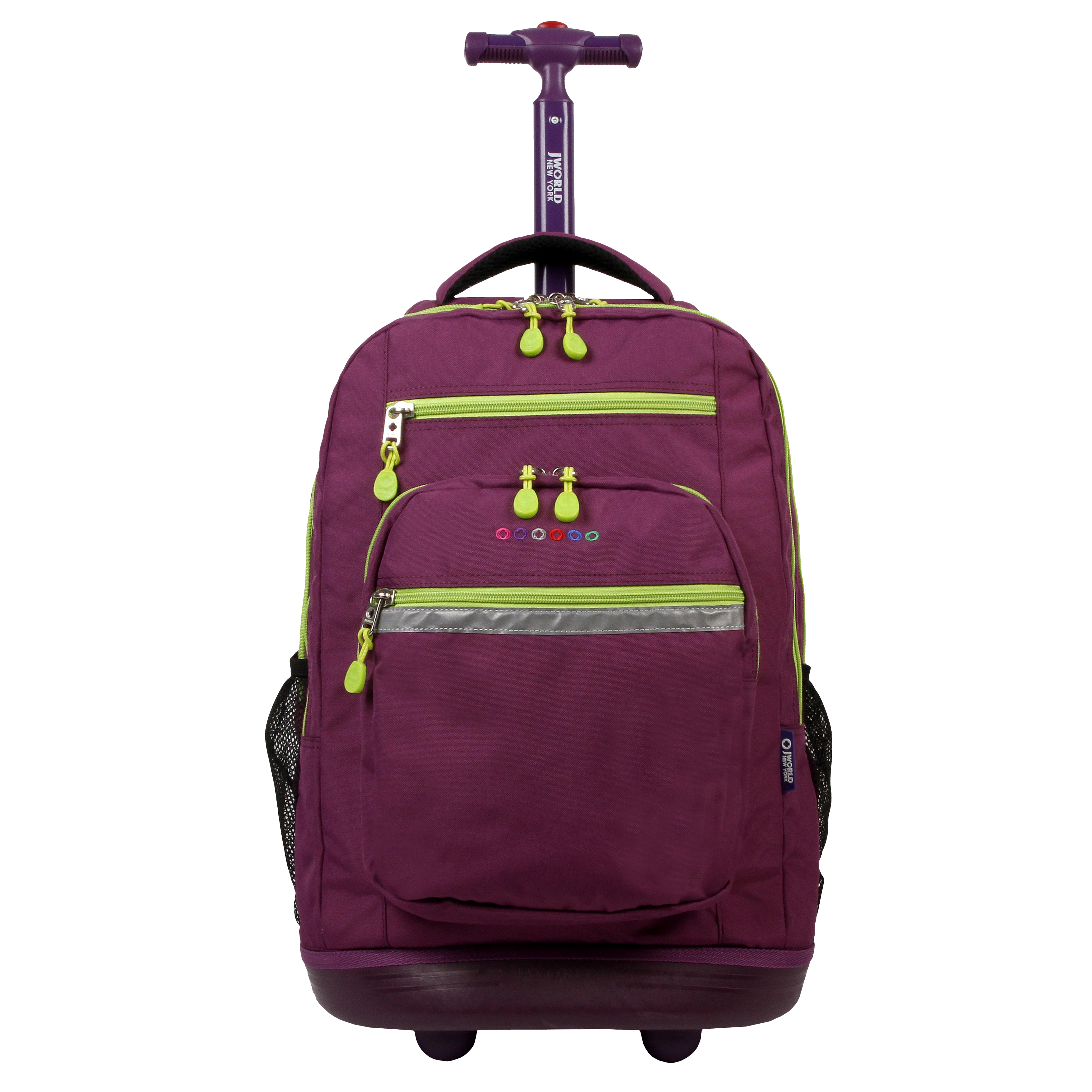 J World Girls Sundance 20" Rolling Backpack With Laptop Sleeve For School And Travel, Purple - image 2 of 9