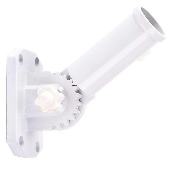 Adjustable Aluminum Bracket for Flag Pole - White