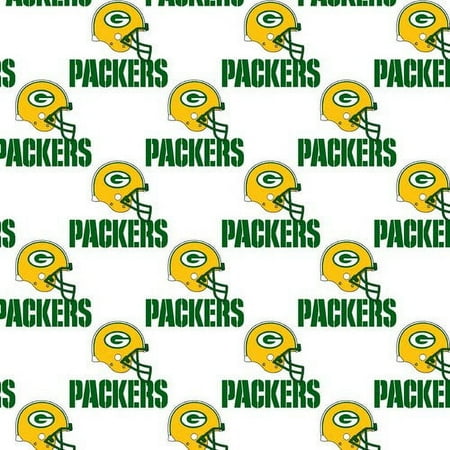 NFL Green Bay Packers 58" 100% Cotton Sports Logo Craft Fabric By the Yard, Multi-color