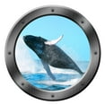 thumbnail image 2 of VWAQ Breaching Whale Ocean Ship Window Porthole Wall Decal Nature View Sticker Wall Mural (PO6 14" Diameter), 2 of 2