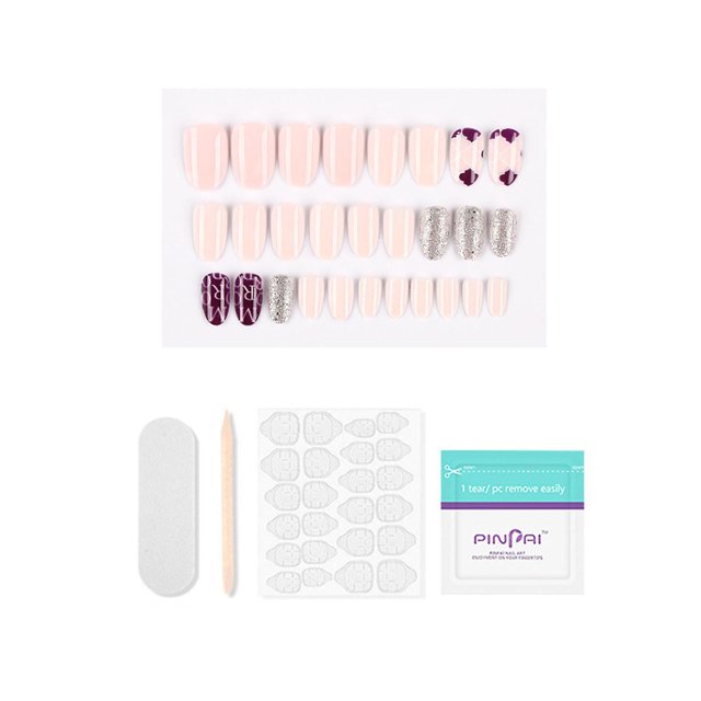 Uñas postizas reutilizables, desmontables, con forma de punta larga, ponibles