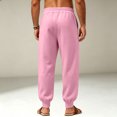 thumbnail image 5 of Mens Sweatpants Loose Fit Joggers Tapered Leg Lounge Pants Drawstring Waist Cotton Sweat Pants with Pockets Pink 3XL, 5 of 5