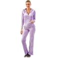 thumbnail image 1 of Vertigo Paris Women's Logo Velour Lounge Tracksuit Jog Set - Purple - Medium, 1 of 5