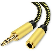 3.5mm AUX Audio Cable 20Ft/6m,3.5mm Male to Female Extension Stereo Audio Extension Cable Adapter Gold Plated Nylon Braided Cord Compatible for iPhone, iPad, Smartphones, Tablets