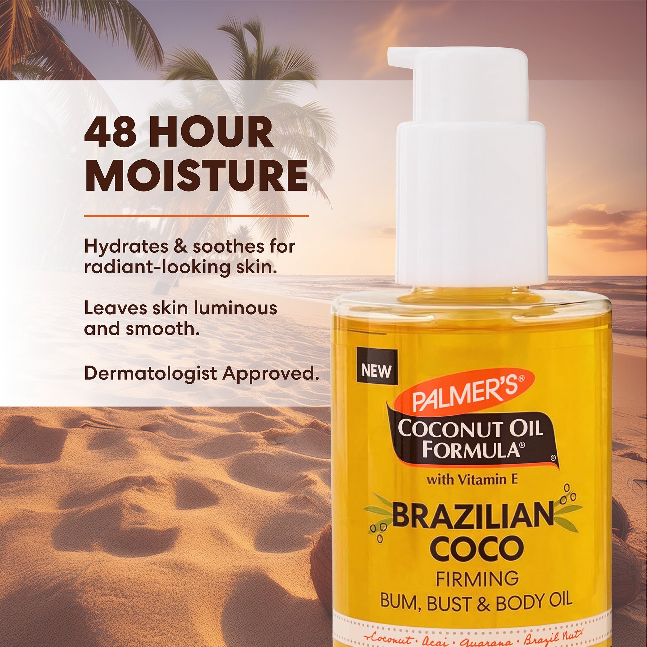 Palmer's Coconut Oil Brazilian Coco Firming Body Oil, 6.5 fl oz