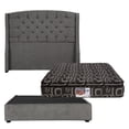 thumbnail image 1 of Box Base Cama Matrimonial+Cabecera Sitka Gris Oscuro+Colchon Spring Air Morgan, 1 of 8