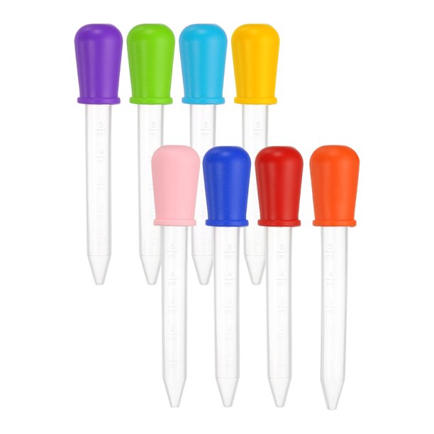 Uxcell 8 Paquete de Goteros de Líquido, Goteros de Silicona para Agua Leche Caramelo (8 Colores)