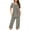 DarkGray, variant on Tnhcen Women's Pajamas Set Short Sleeve Top Nightwear With Capri Pants Pjs Homewear Set
