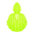 thumbnail image 4 of Eandarui Womens Shiny Wet Look Hooded Cloak With Front Button Closure For Rave And Party Wear Fluorescent Green One Size, 4 of 4