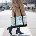 thumbnail image 4 of FORMRS Canvas Laptop Tote Bag for Women with 15.6" Computer Compartments Shoulder Handbag, Blue Halloween Ghosts, 4 of 7
