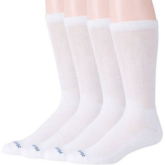 MediPeds CoolMax Crew Casual Socks, X-Large, 4 Pack